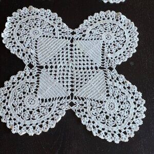 3 Silk handmade crochets doily